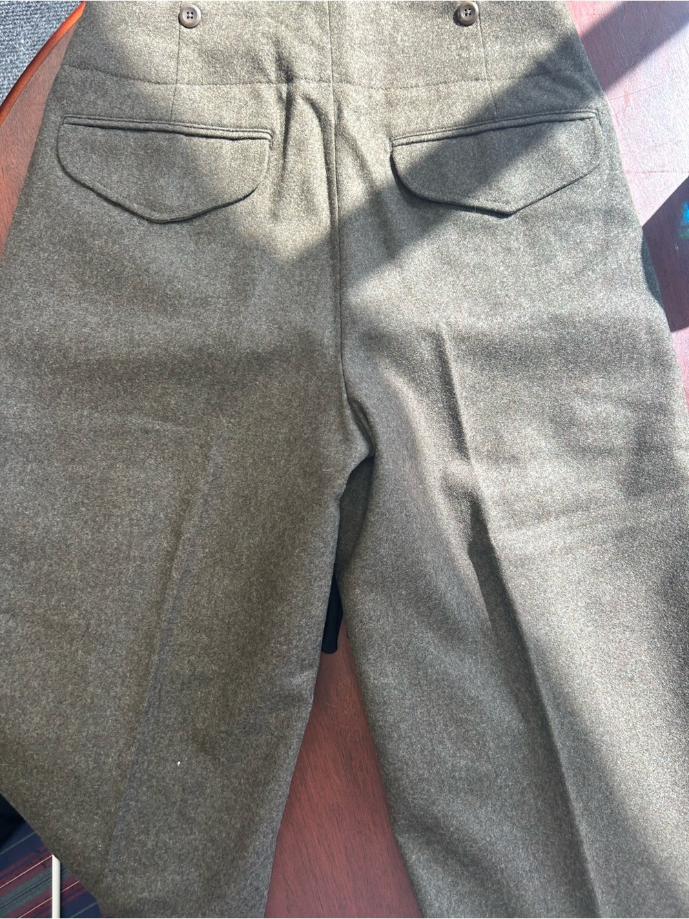 Banana Republic Olive Gray Wool-Blend Pantsuit Trousers - Picture 5 of 5